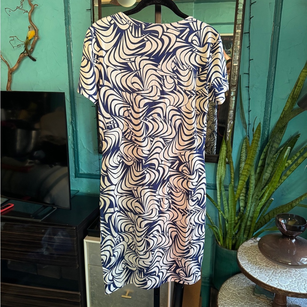 Diane von Furstenberg SILK Blue and White Patterned Dress